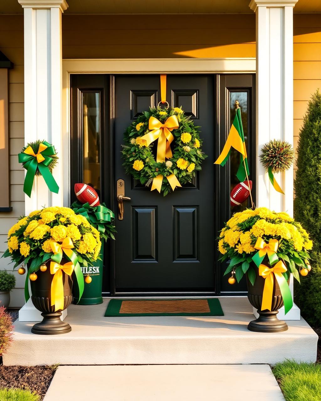 Game Day porch decorating style