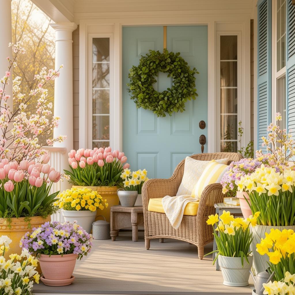 Spring porch decorating style