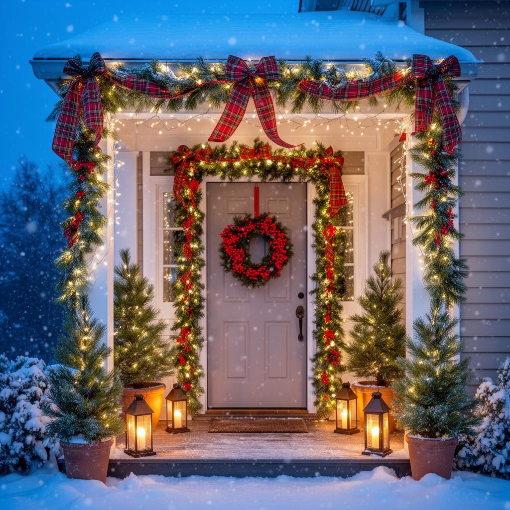 Winter porch decorating style